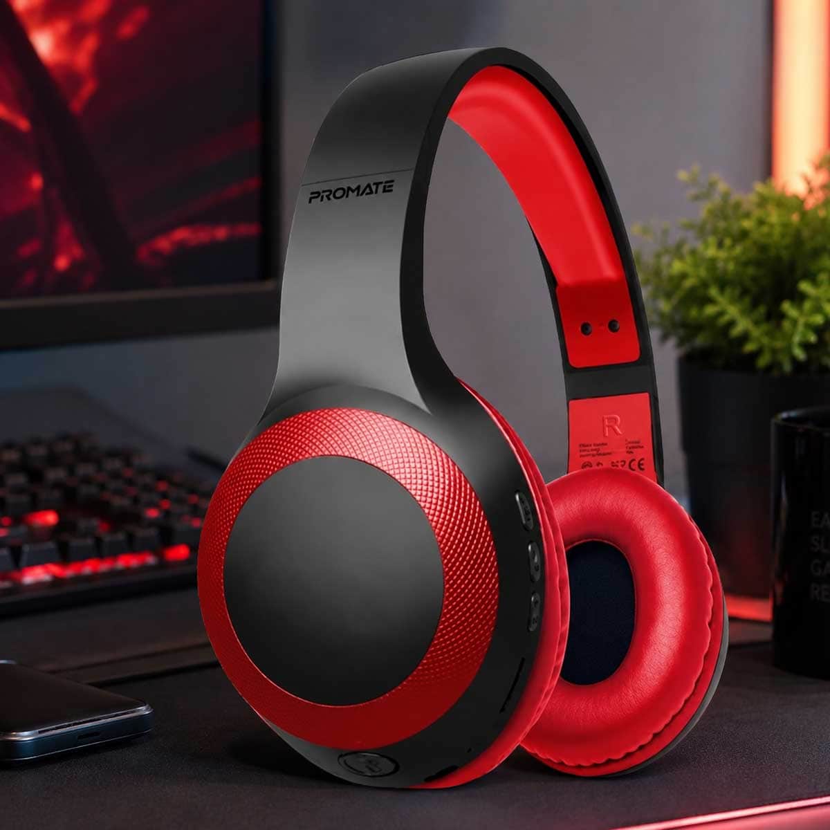 Promate Deep Bass Bluetooth Wireless Over-Ear Headphones