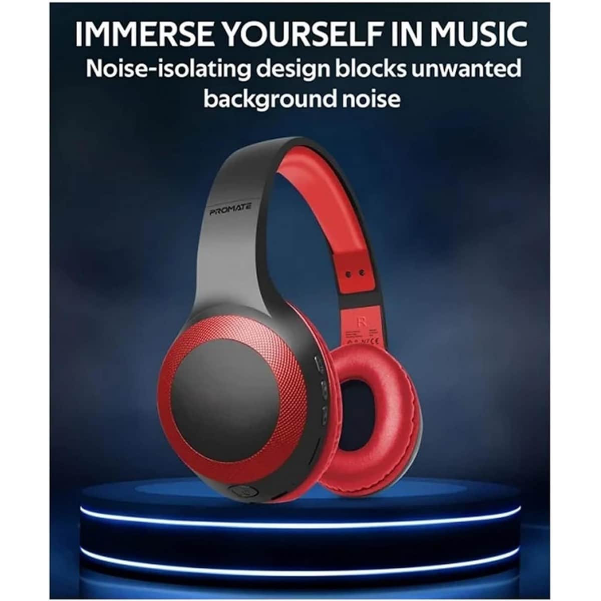 Promate Deep Bass Bluetooth Wireless Over-Ear Headphones