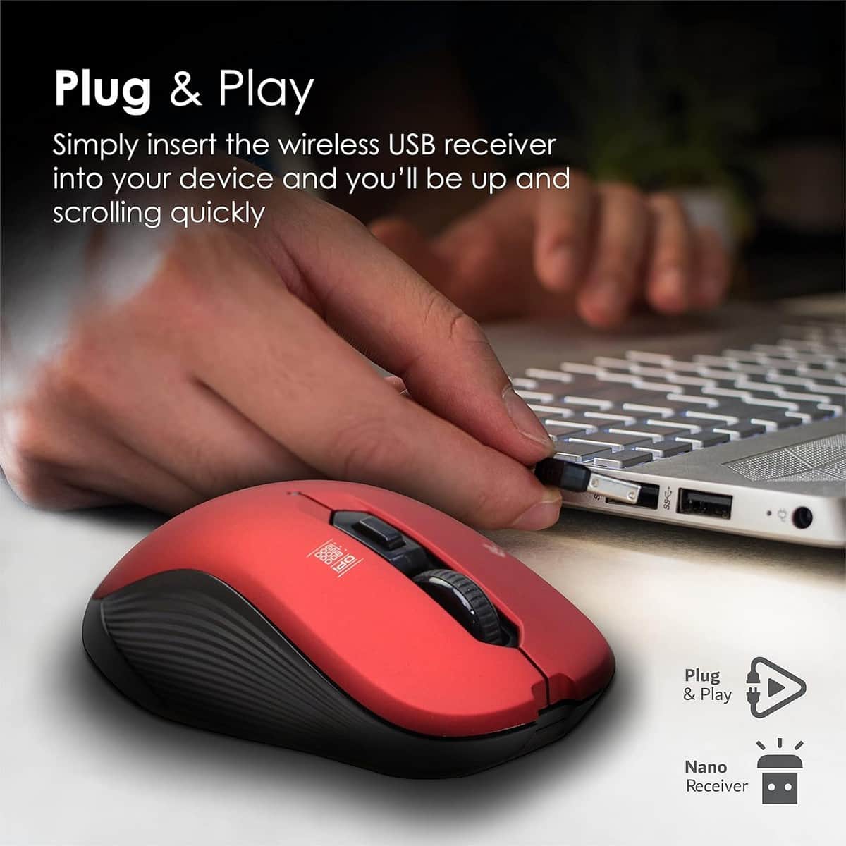 Promate Slider 2.4GHz Symmetric Wireless Optical Mouse