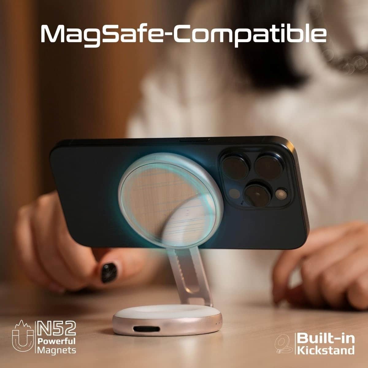 Promate MagSafe Ultra-Slim LED Ring Selfie Light with Mirror
