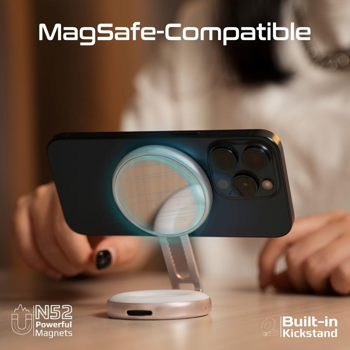Promate MagSafe Ultra-Slim LED Ring Selfie Light with Mirror