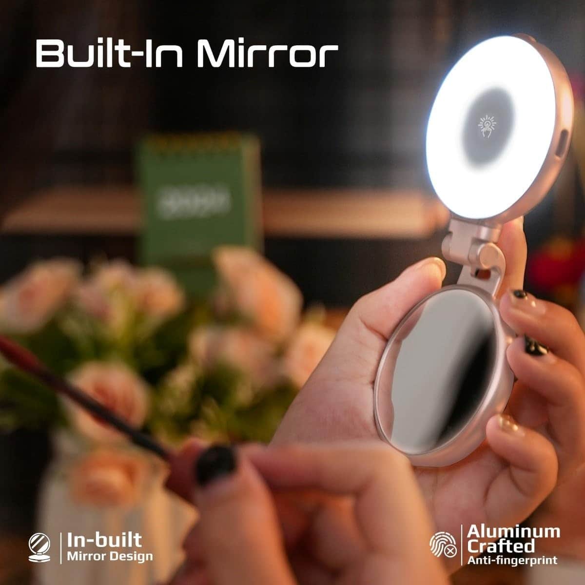 Promate MagSafe Ultra-Slim LED Ring Selfie Light with Mirror