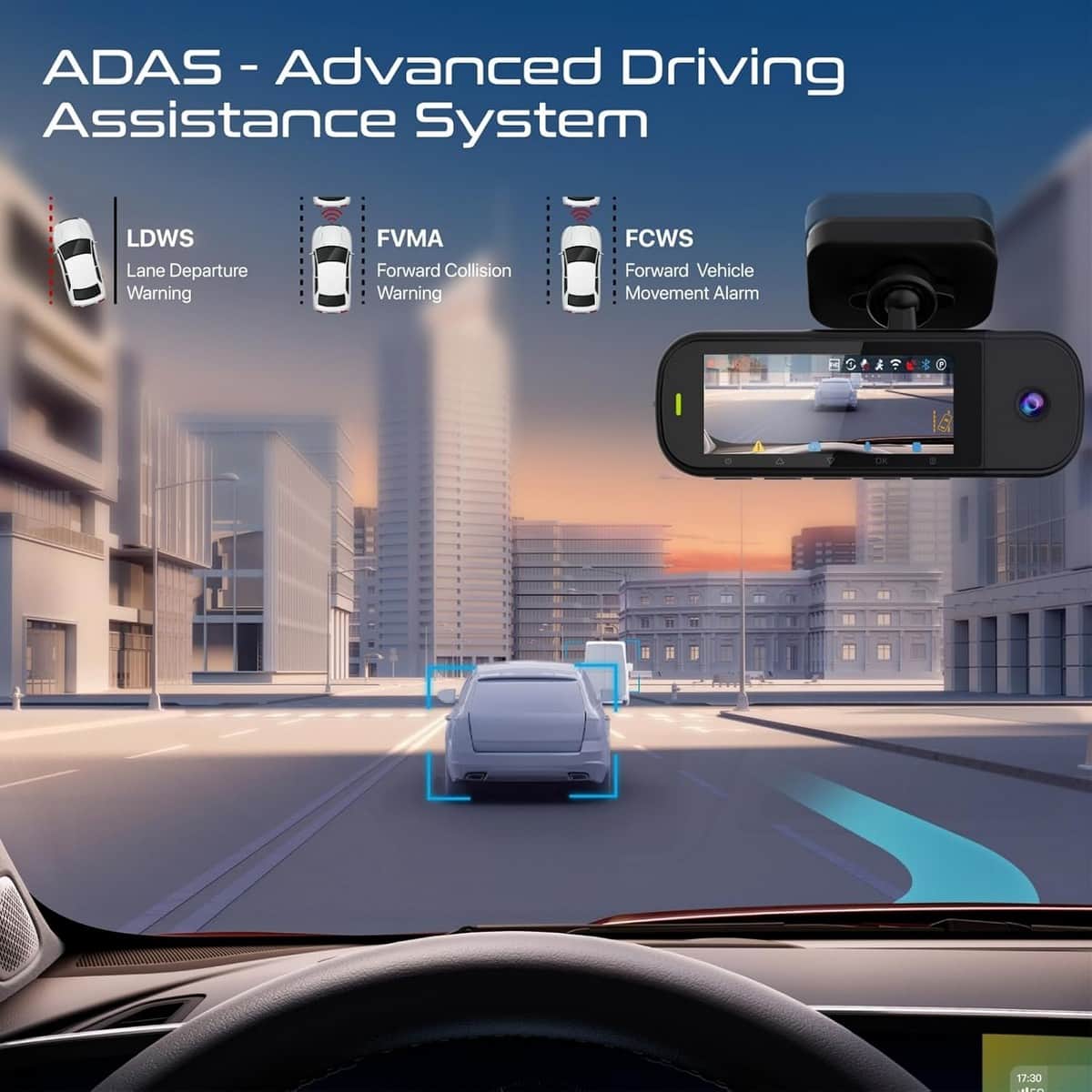 Promate Rovex-H3 4K UHD 3.16" Triple Channel Dash Cam