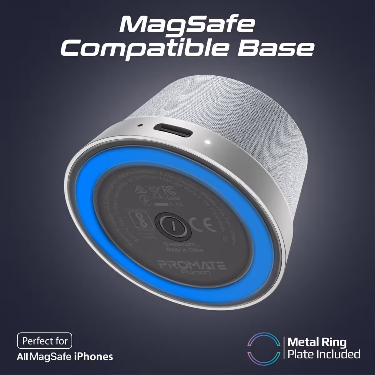 Promate 3W True Wireless Magnetic Base Bluetooth Speaker