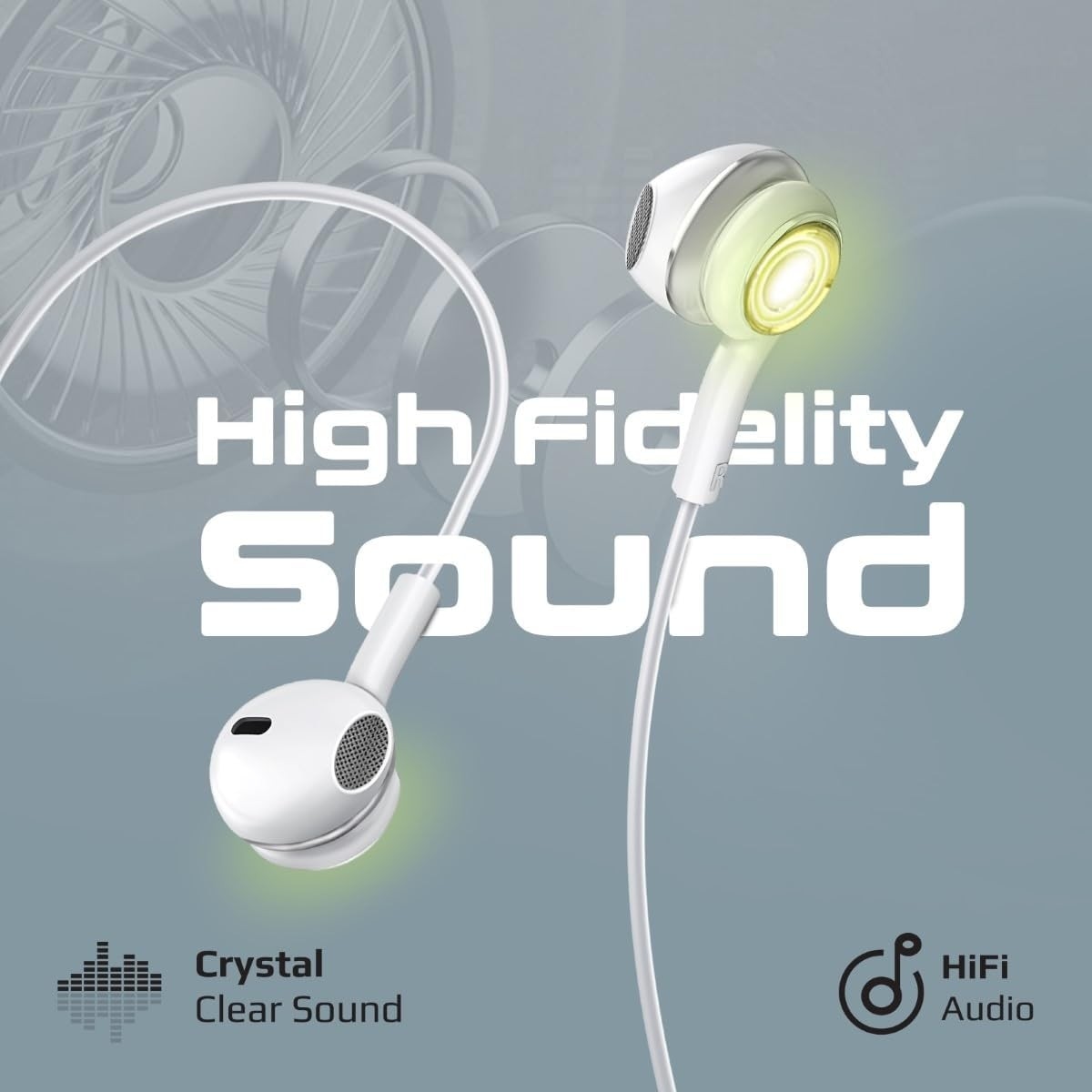 Promate Transparent USB-C In-Ear Wired Earphones