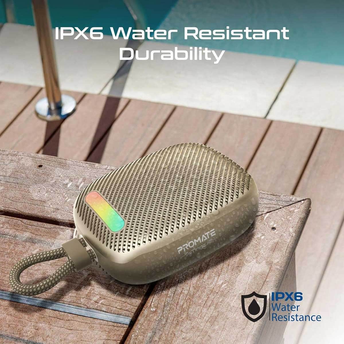 Promate 7W IPX6 Waterproof Bluetooth Speaker