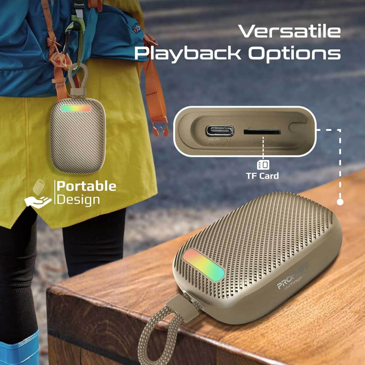 Promate 7W IPX6 Waterproof Bluetooth Speaker