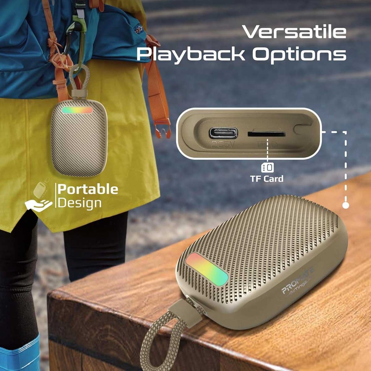 Promate 7W IPX6 Waterproof Bluetooth Speaker