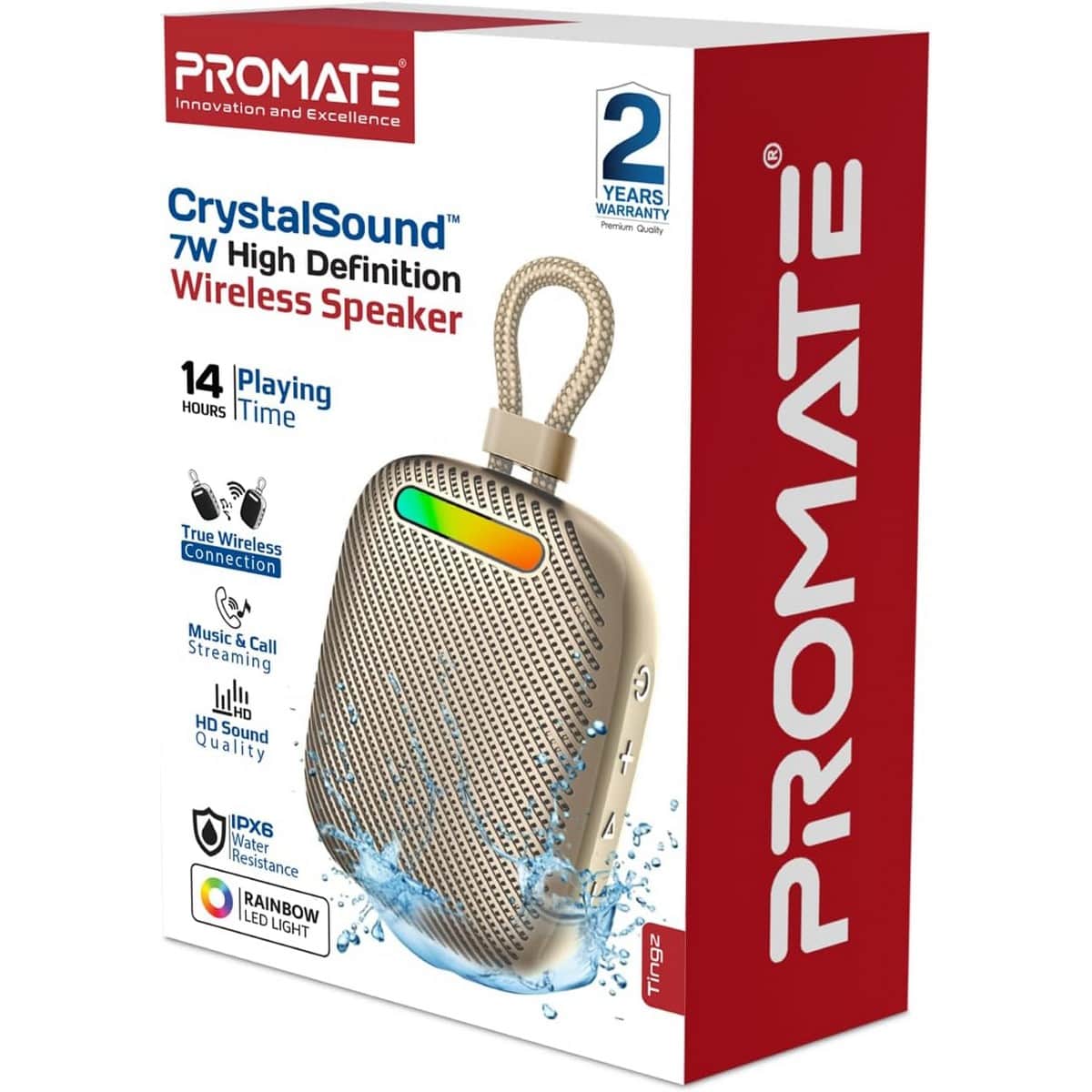 Promate 7W IPX6 Waterproof Bluetooth Speaker