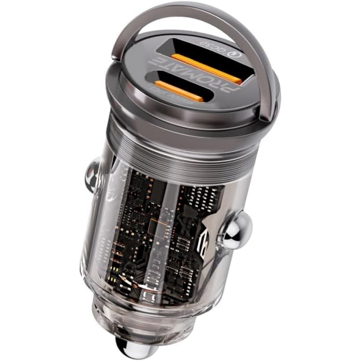 Promate TransDrive-65W Transparent Ultra-Compact 65W Car Charger
