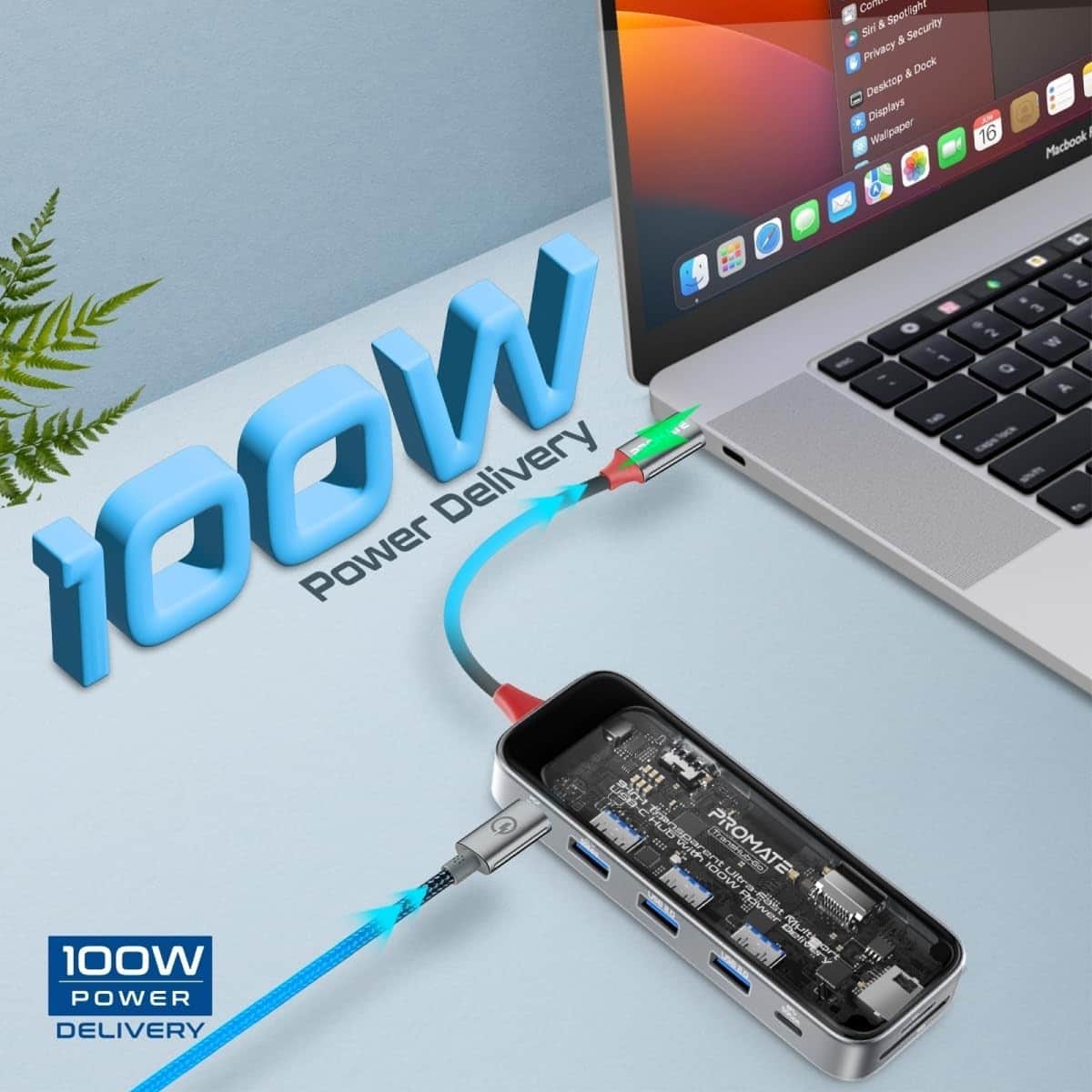Promate TransHub-Go 9-in-1 4K 60Hz USB-C Hub