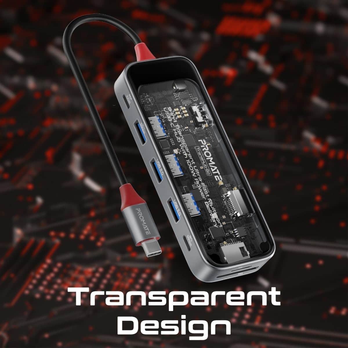 Promate TransHub-Go 9-in-1 4K 60Hz USB-C Hub