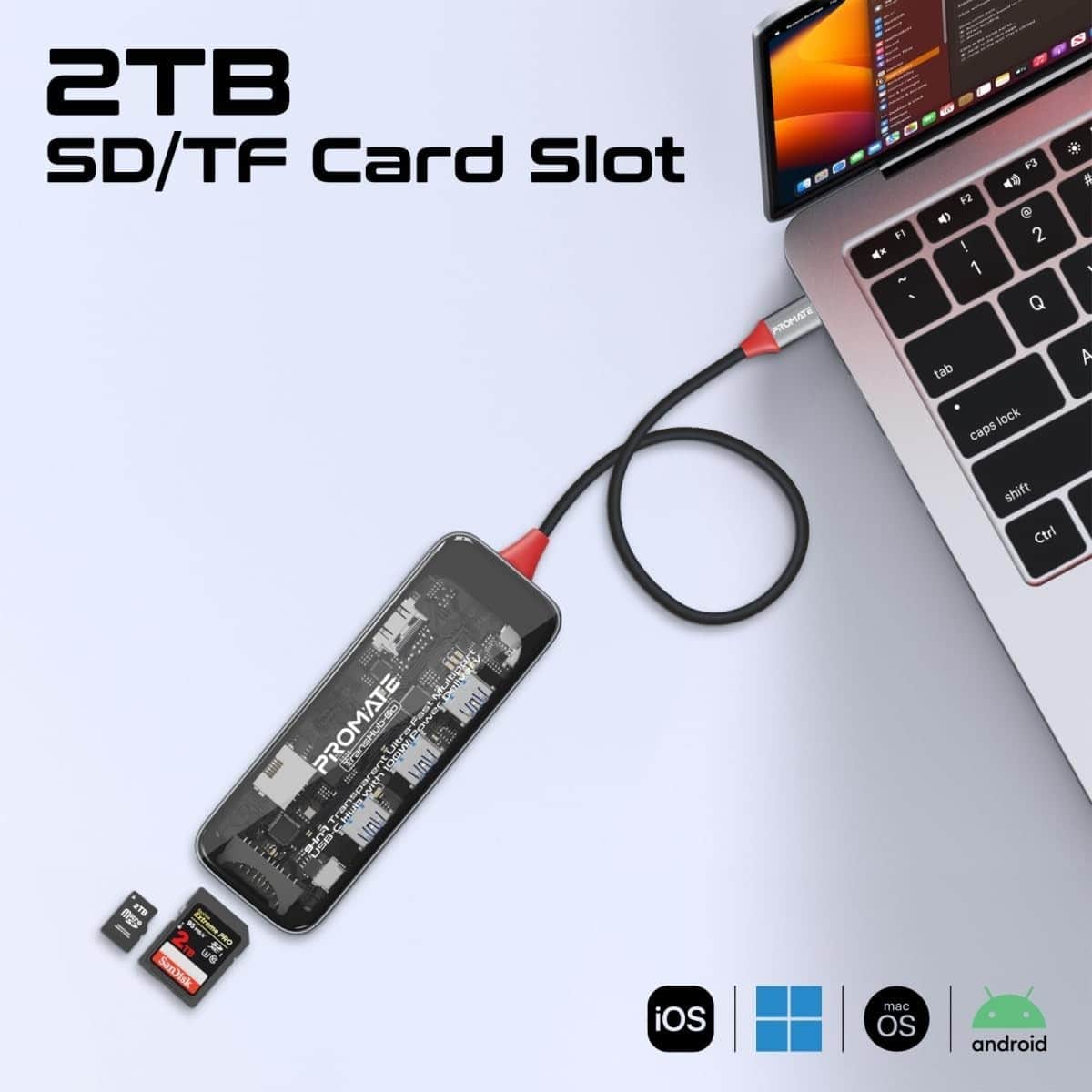 Promate TransHub-Go 9-in-1 4K 60Hz USB-C Hub