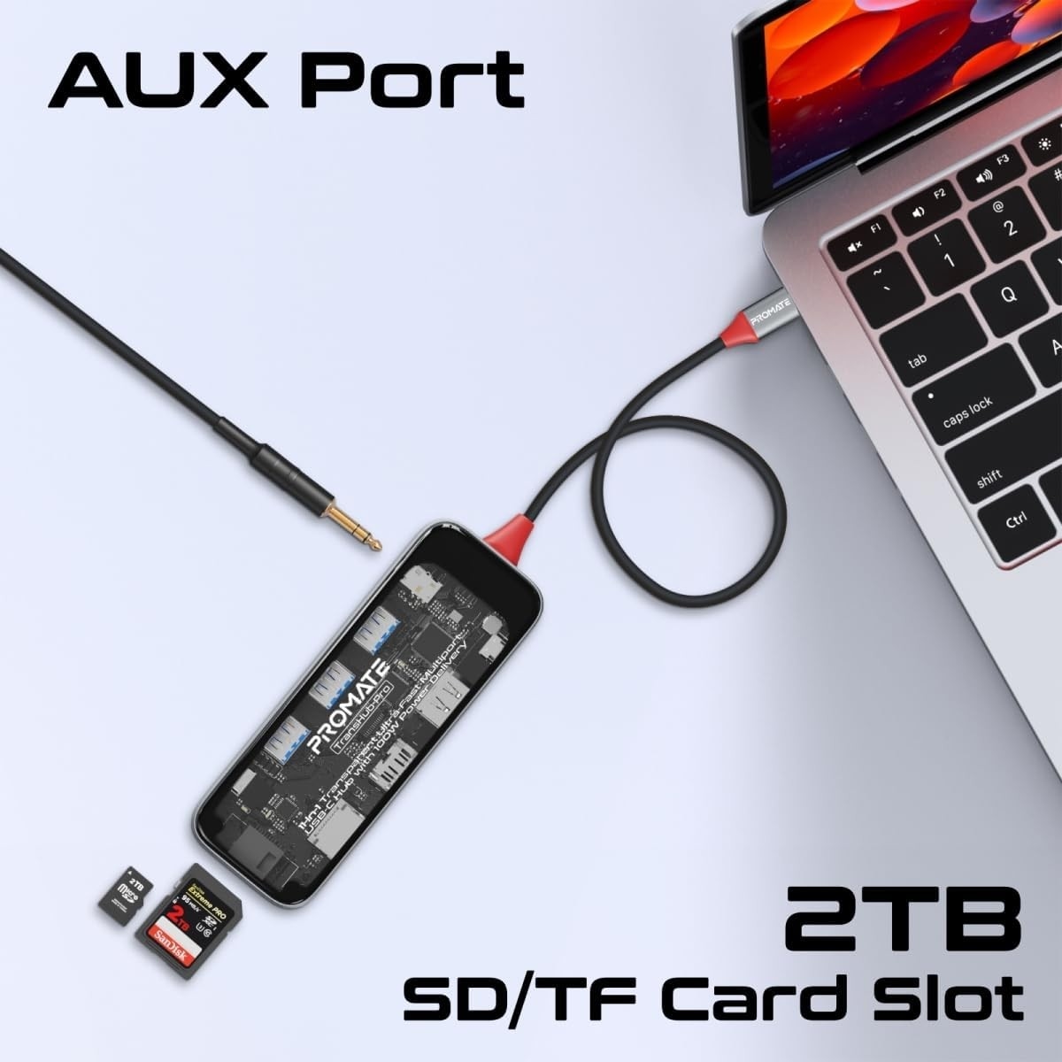 بروميت ترانسهب-برو موزع USB-C، 11 في 1، بمنفذي HDMI مزدوجين بدقة 4K