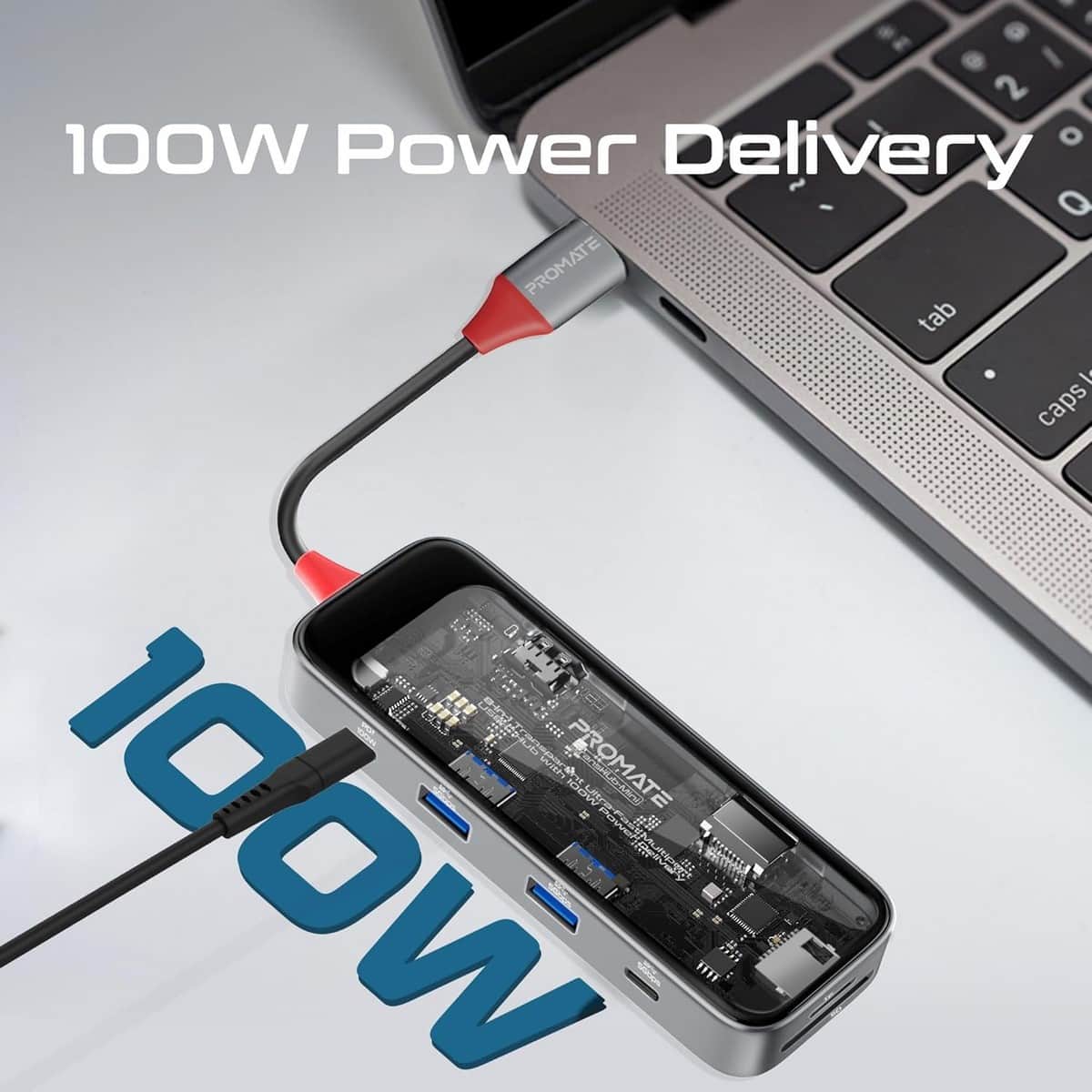 بروميت ميديا هب USB-C متعدد المنافذ شفاف مع HDMI بدقة 4K