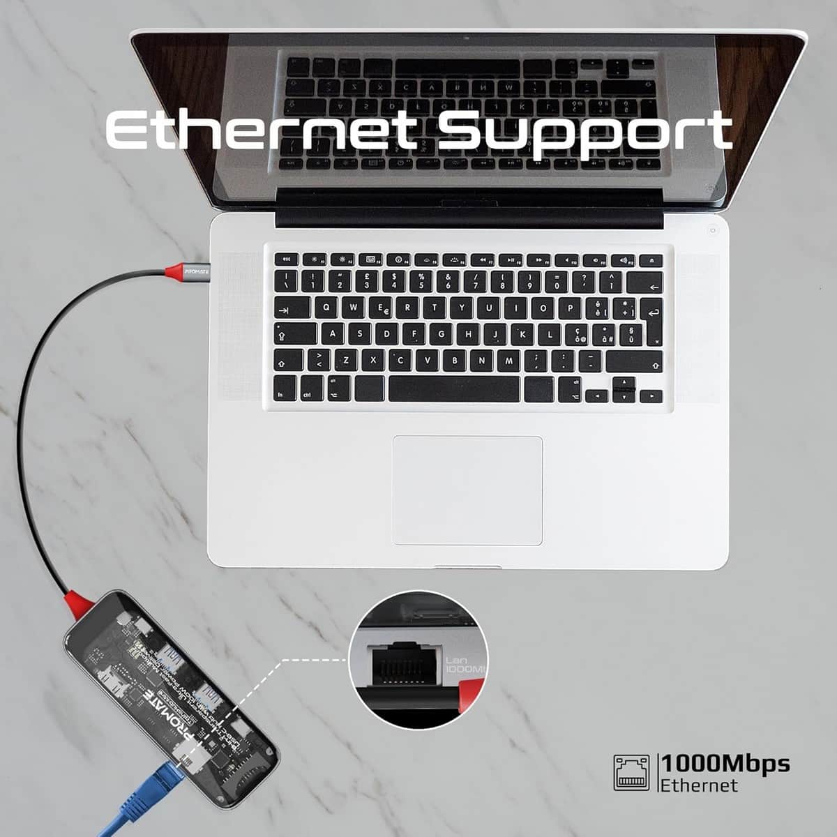 بروميت ميديا هب USB-C متعدد المنافذ شفاف مع HDMI بدقة 4K