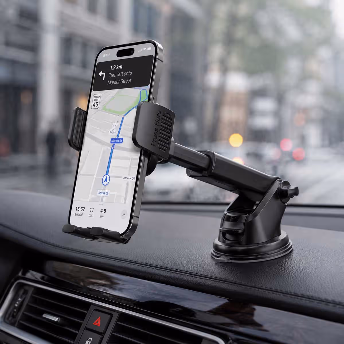 Promate Transparent Auto Clamping Car Phone Holder