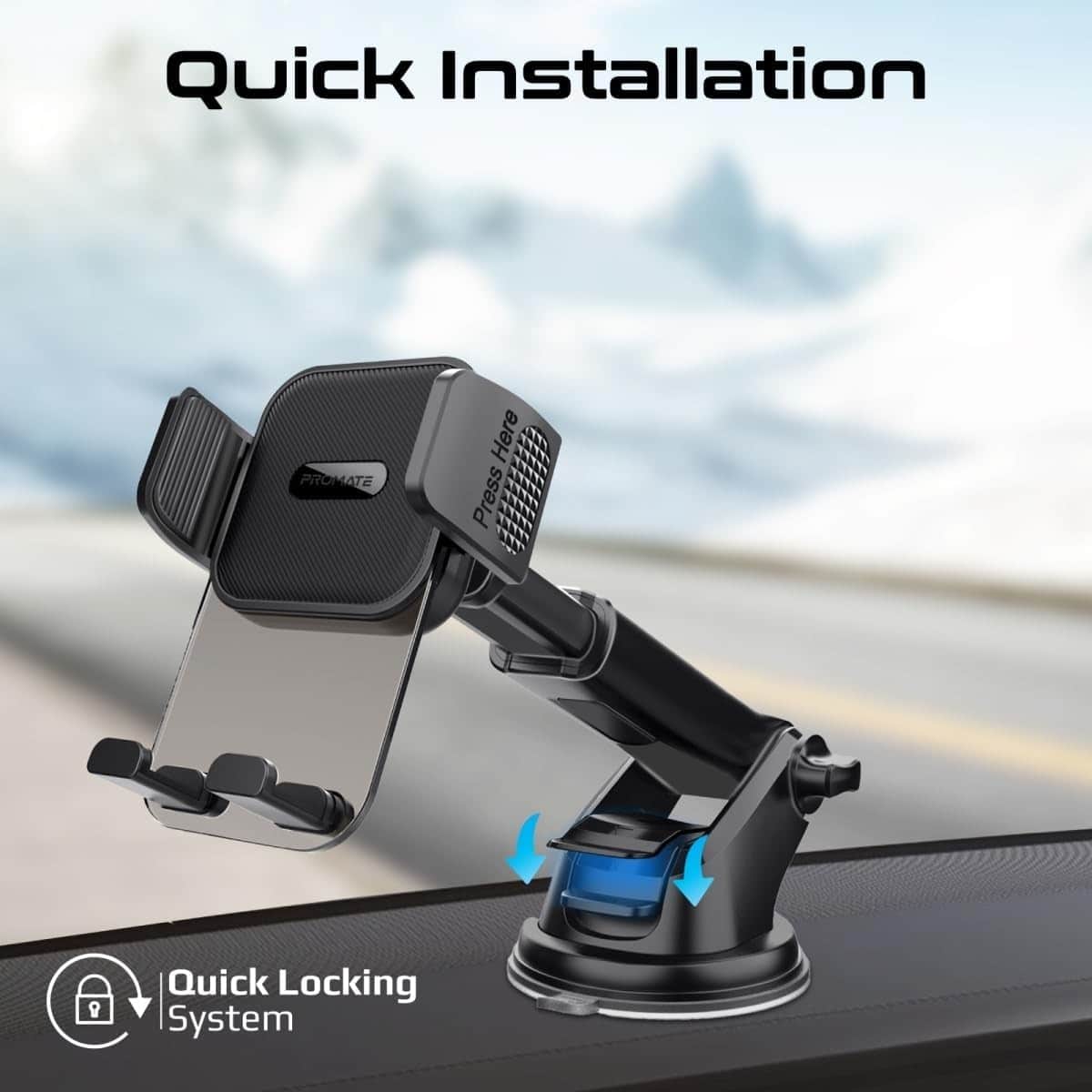Promate Transparent Auto Clamping Car Phone Holder