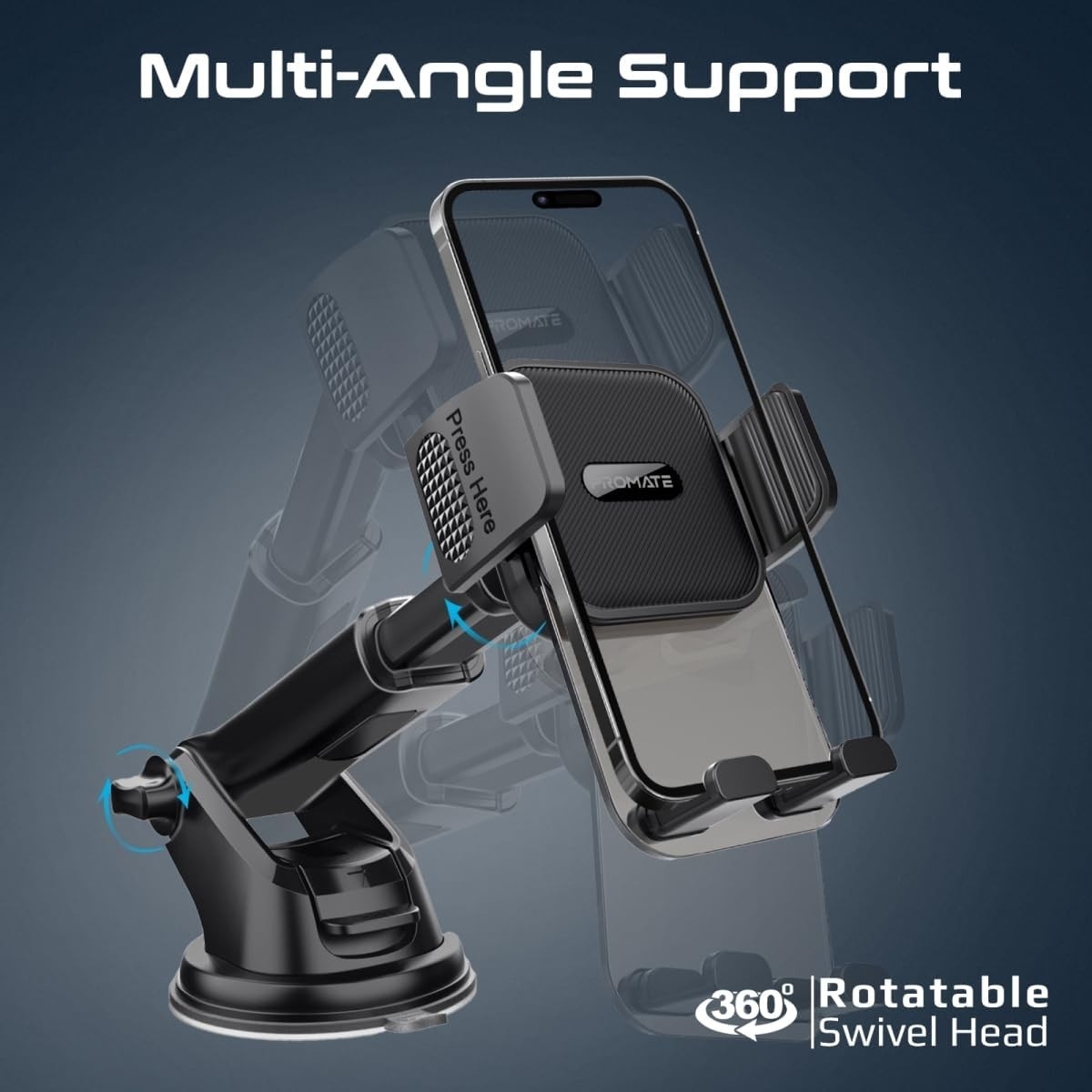 Promate Transparent Auto Clamping Car Phone Holder