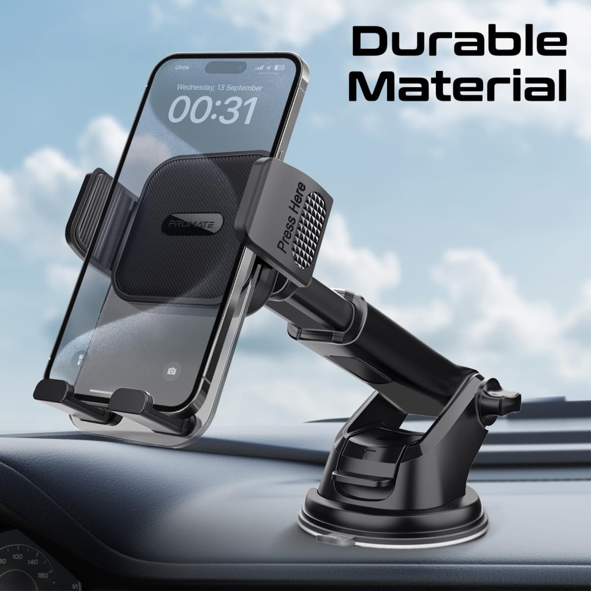 Promate Transparent Auto Clamping Car Phone Holder