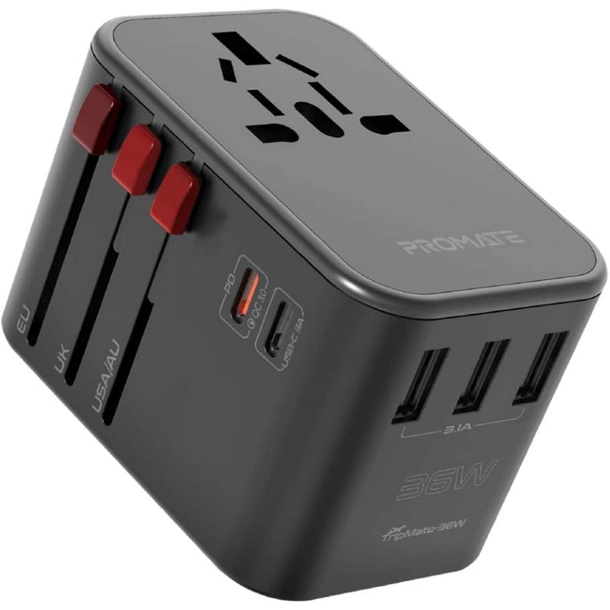 Promate TripMate-36W Universal Travel Adapter