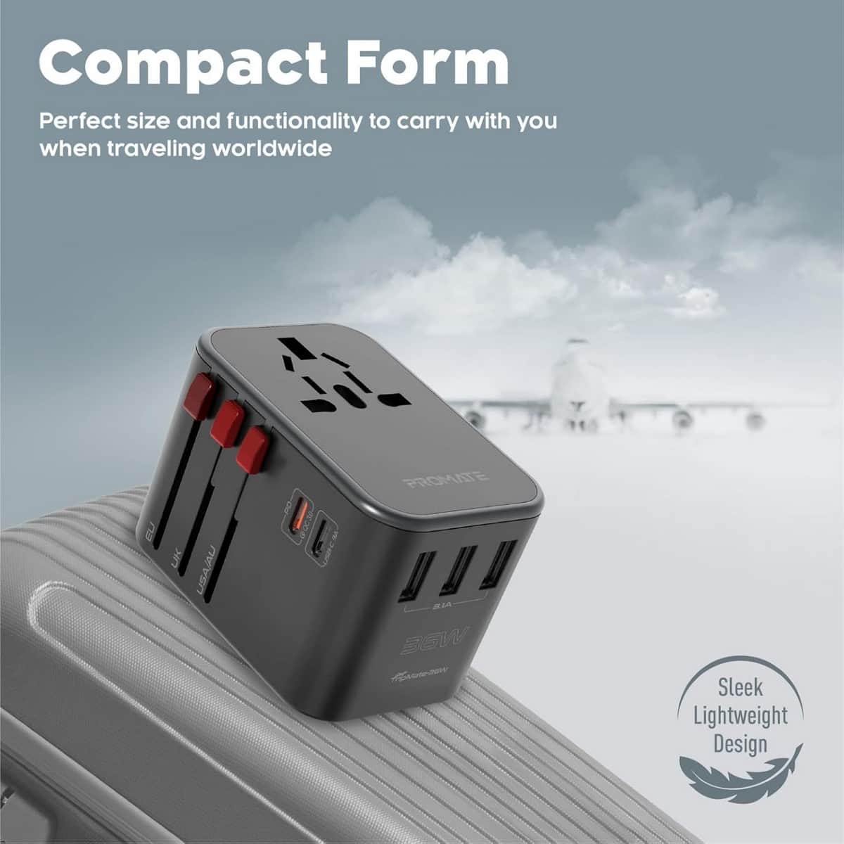 Promate TripMate-36W Universal Travel Adapter