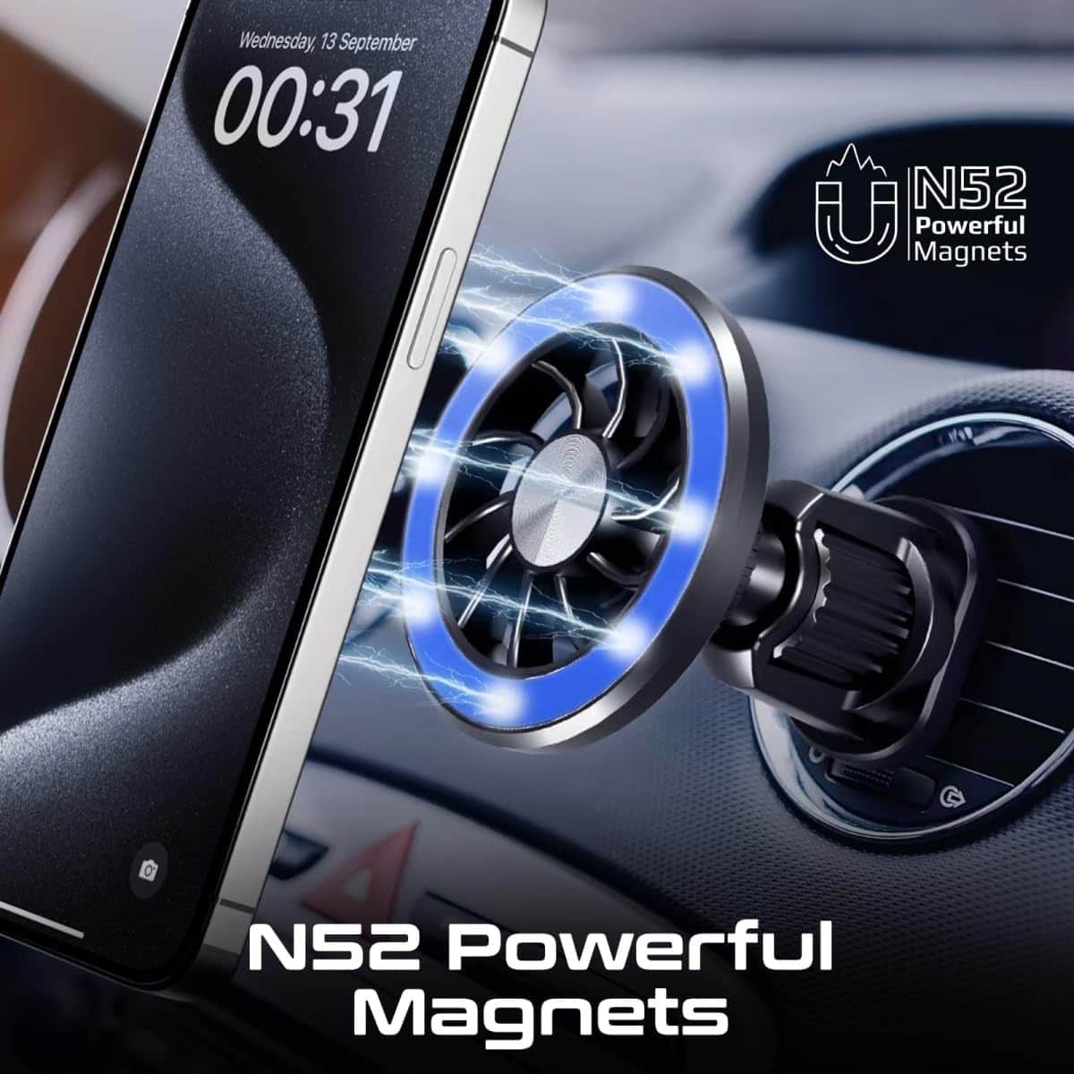 Promate Universal Clip Mount Magnetic Ring AC Vent Car Mount