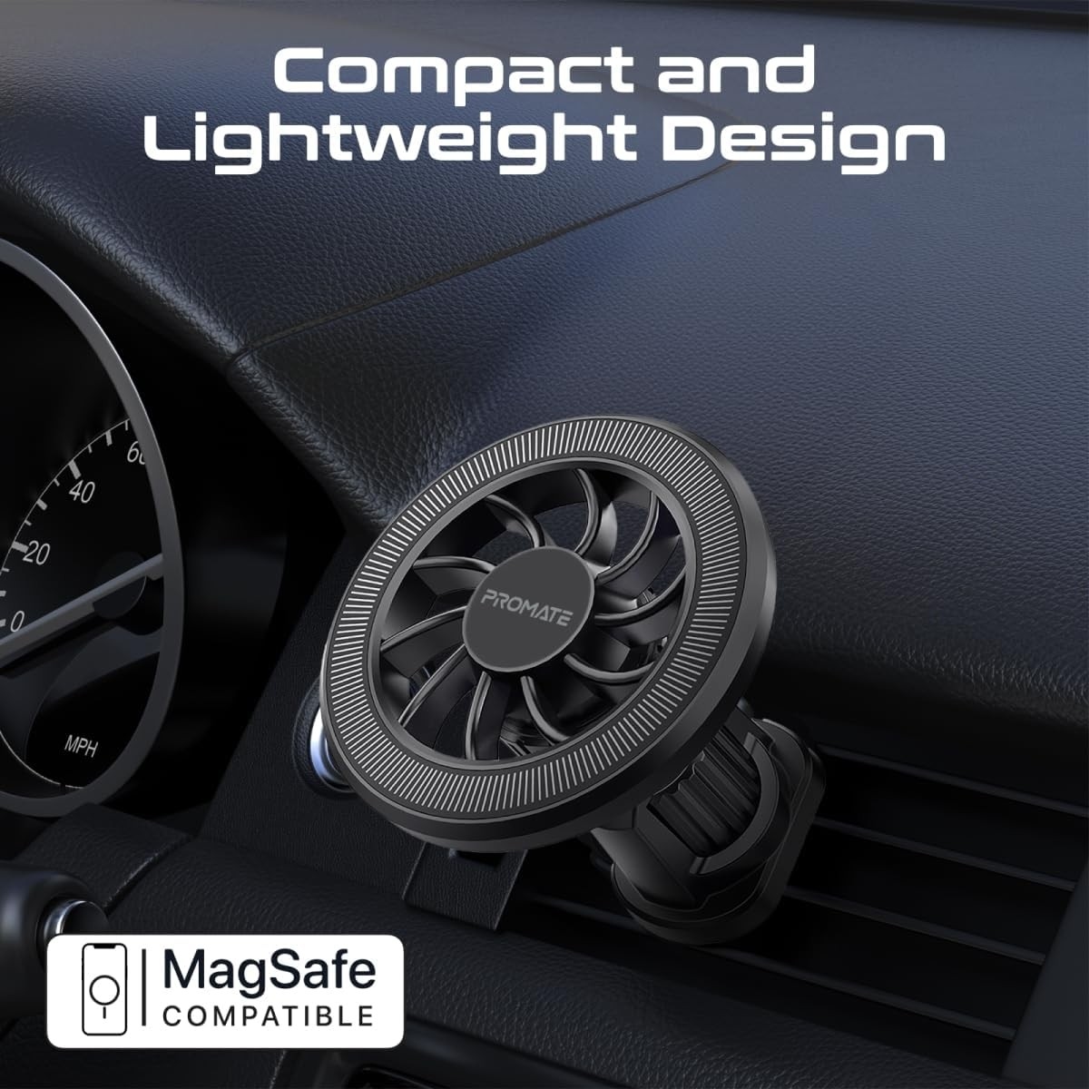 Promate Universal Clip Mount Magnetic Ring AC Vent Car Mount
