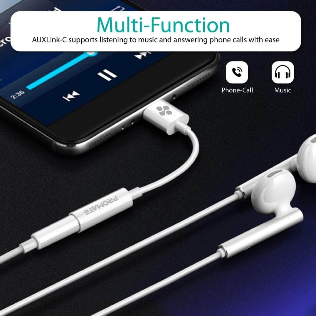 بروميت محول USB-C إلى منفذ 3.5 ملم AUX