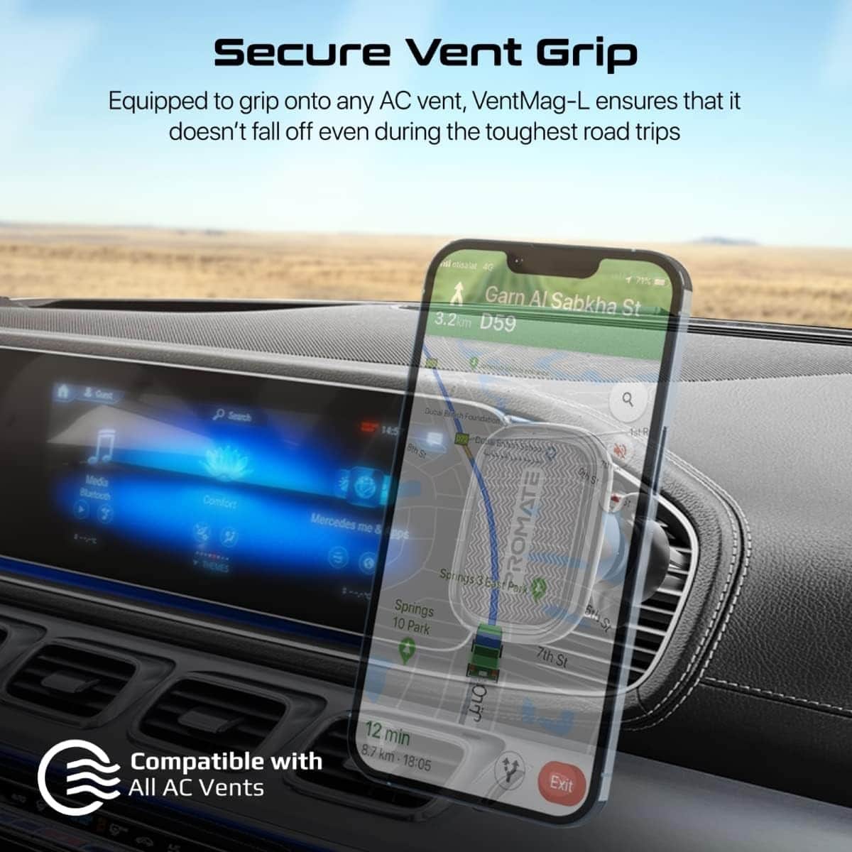 Promate VentMag-L Cradleless AC Vent Magnetic Car Mount
