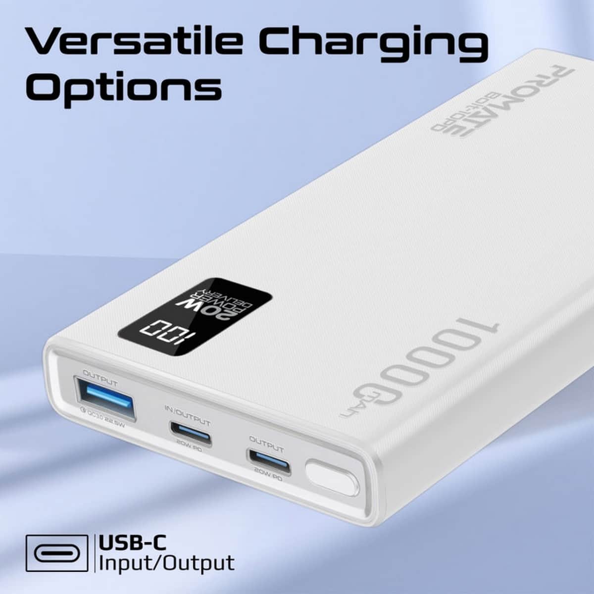 بروميت باور بانك ذكي مدمج بسعة 10000mAh