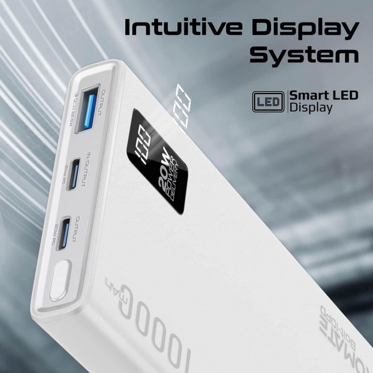 بروميت باور بانك ذكي مدمج بسعة 10000mAh