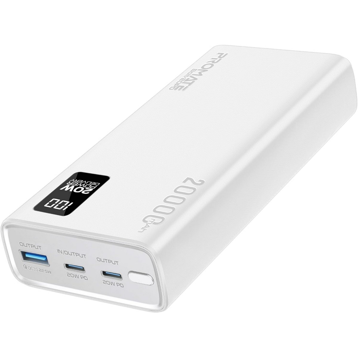 Promate 20000mAh Compact Smart Charging Power Bank