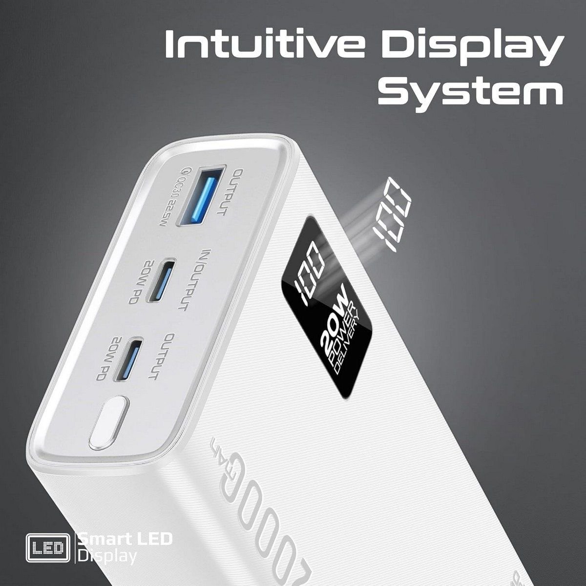 Promate 20000mAh Compact Smart Charging Power Bank