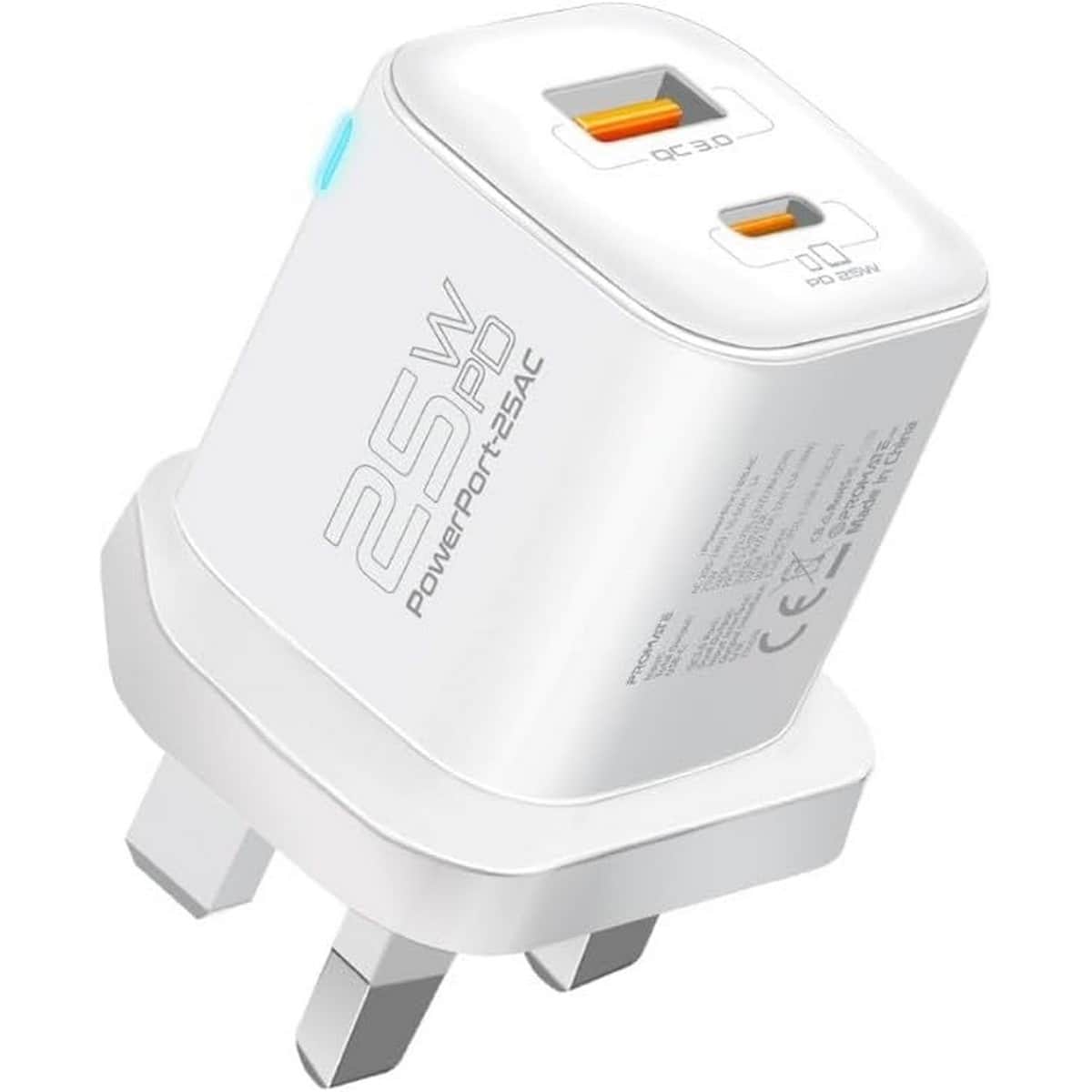 Promate 25W USB-C & QC 3.0 Wall Charger