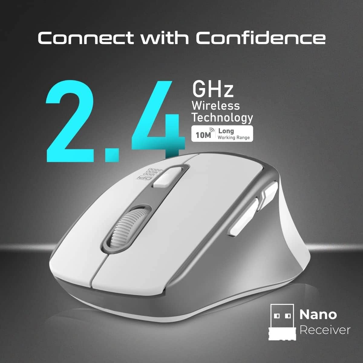 Promate 2.4GHz Portable Noiseless Wireless Silent Mouse