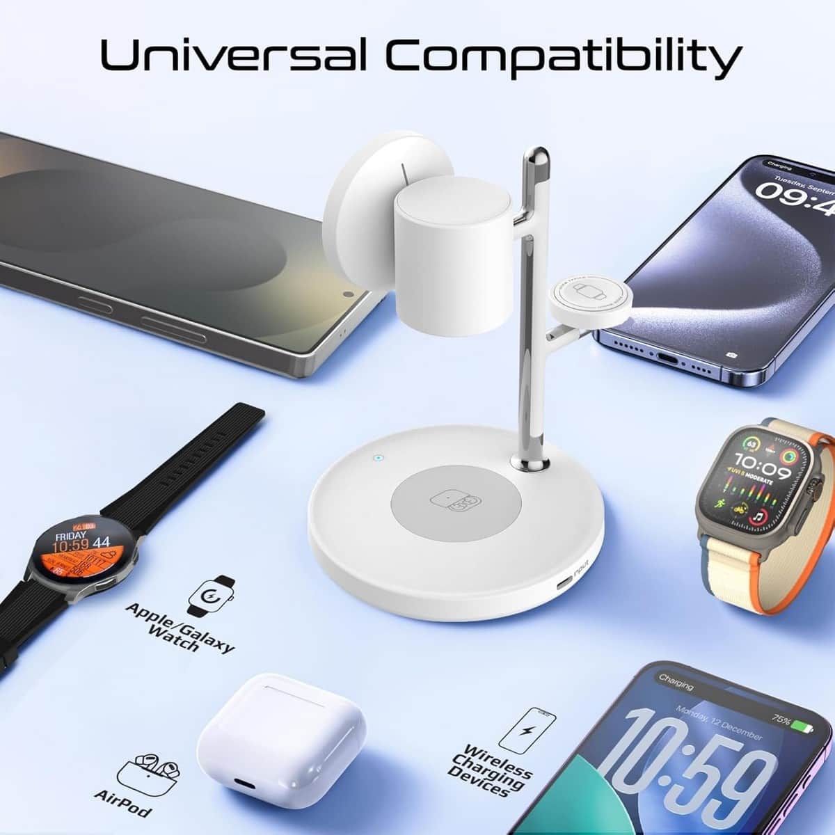 Promate 4-in-1 Qi2 Fast Wireless Charging Dock