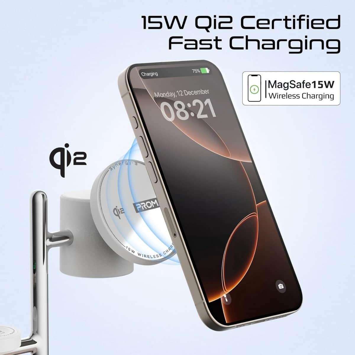 Promate 4-in-1 Qi2 Fast Wireless Charging Dock