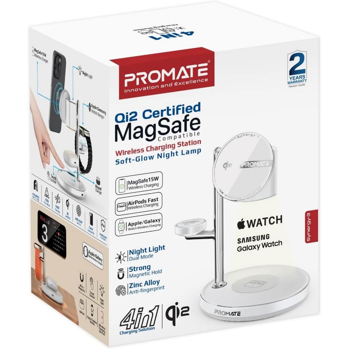 Promate 4-in-1 Qi2 Fast Wireless Charging Dock