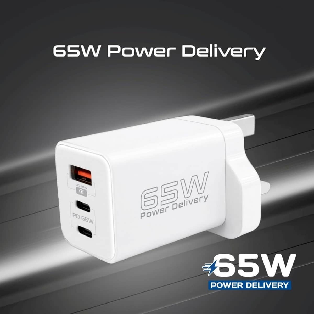 بروميت شاحن حائط 65W بتقنية GaN مع منفذي USB-C