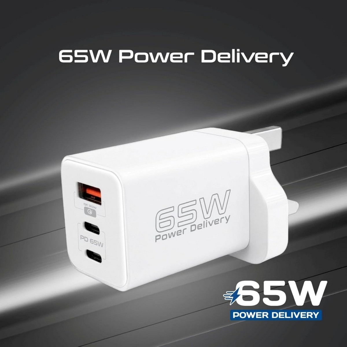 Promate 65W GaN Dual USB-C Wall Charger