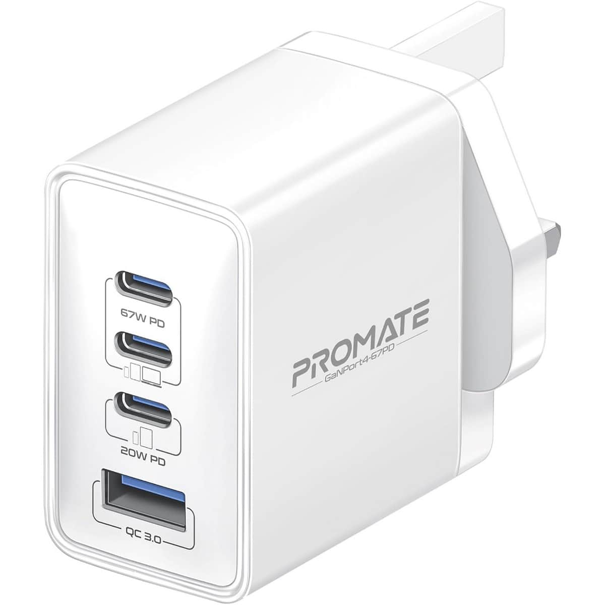 بروميت شاحن جداري GaN مزدوج USB-C بقدرة 67 واط
