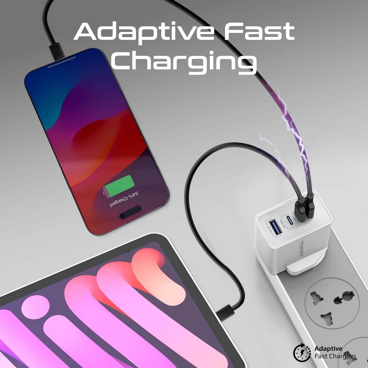 بروميت شاحن جداري GaN مزدوج USB-C بقدرة 67 واط