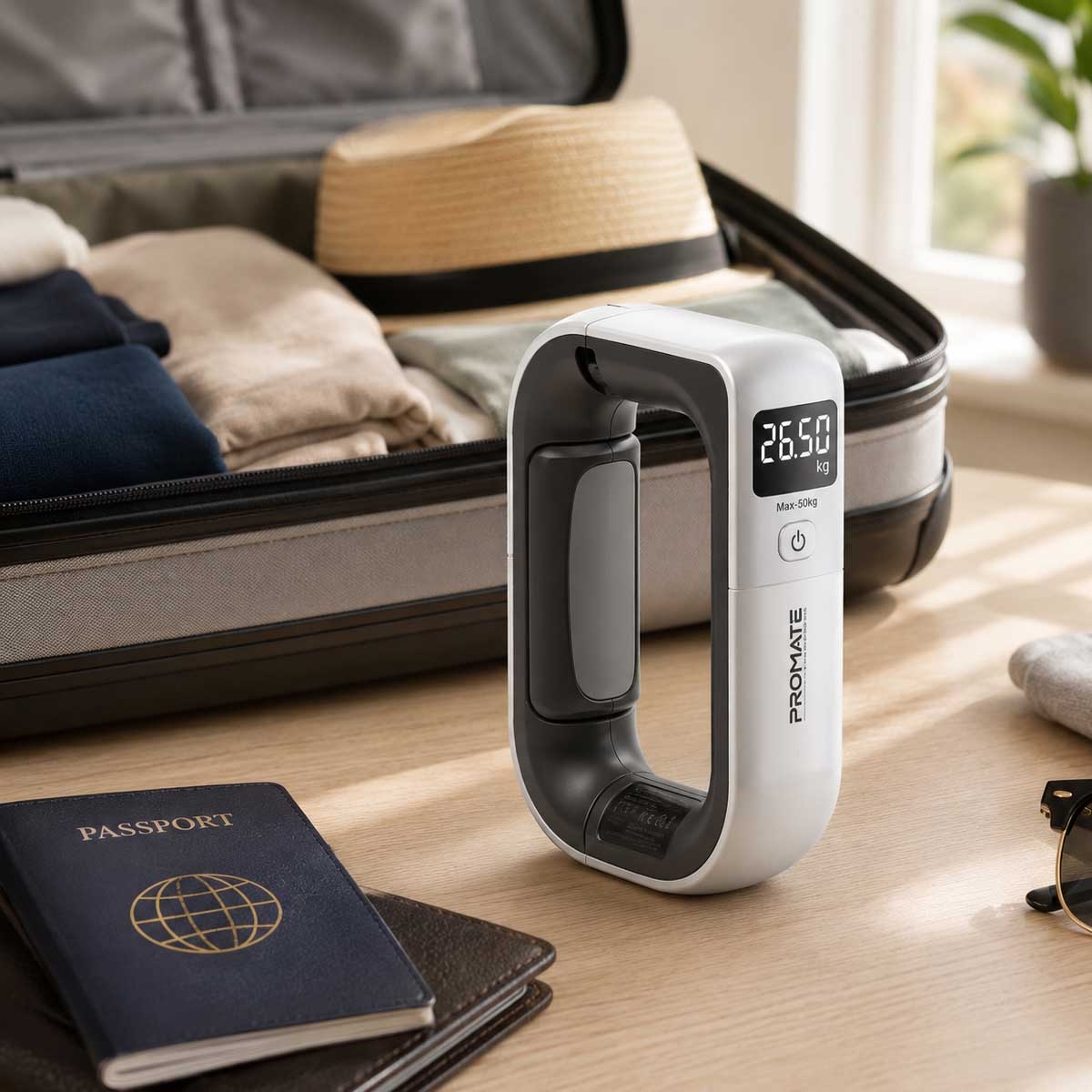 Promate Anti-Slip D Grip Digital Luggage Scale