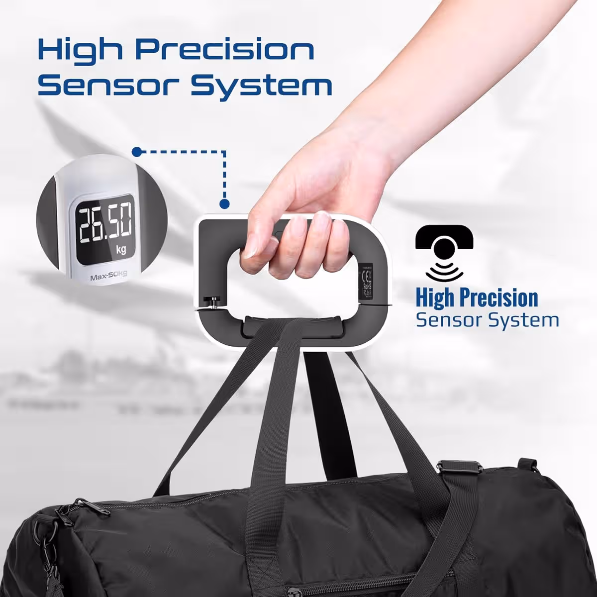 Promate Anti-Slip D Grip Digital Luggage Scale
