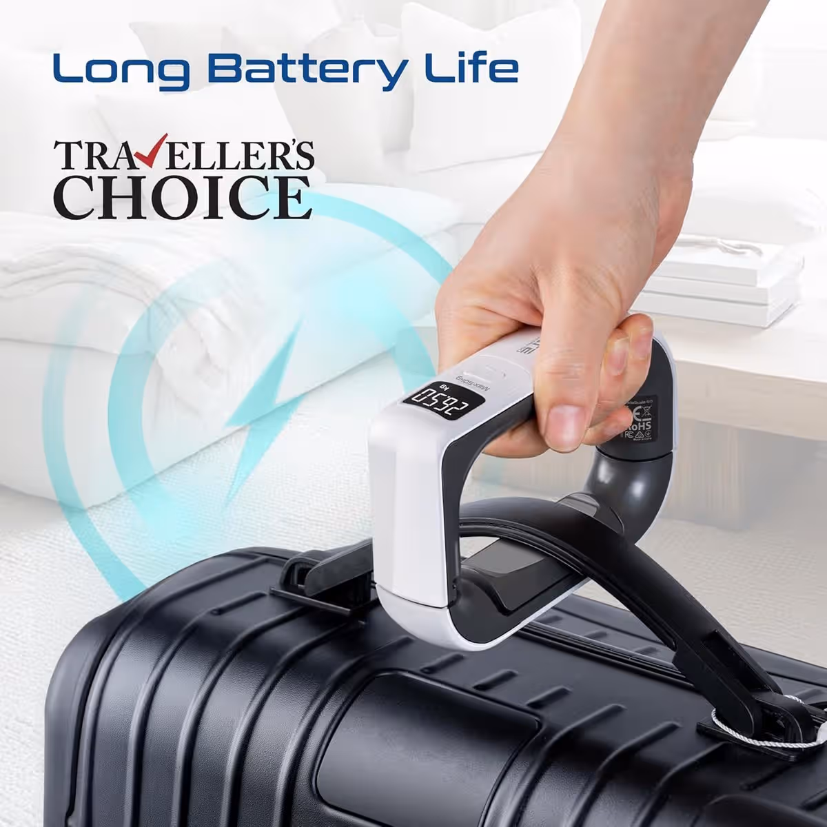Promate Anti-Slip D Grip Digital Luggage Scale