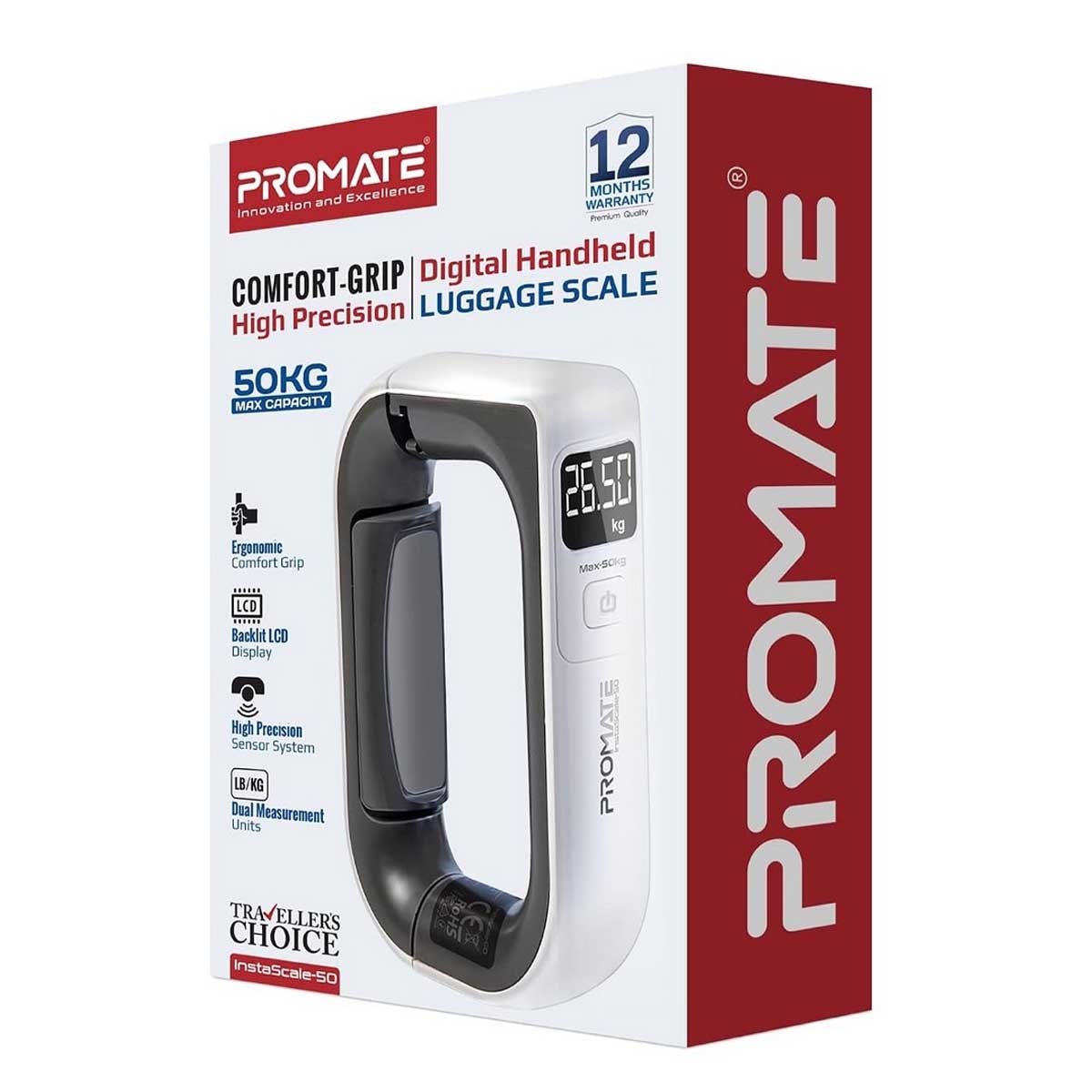 Promate Anti-Slip D Grip Digital Luggage Scale