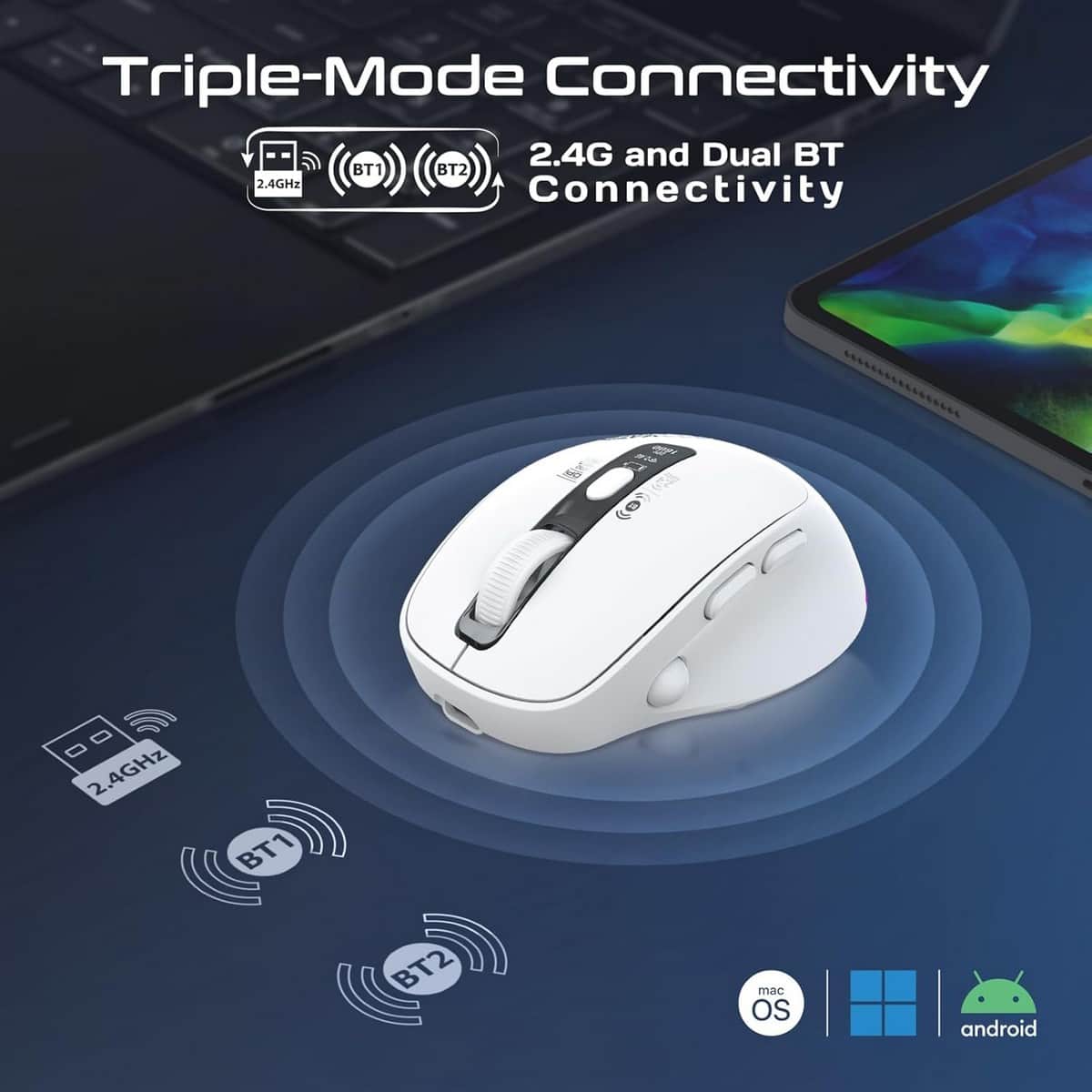 Promate Blix-3M Triple-Mode Wireless Mouse