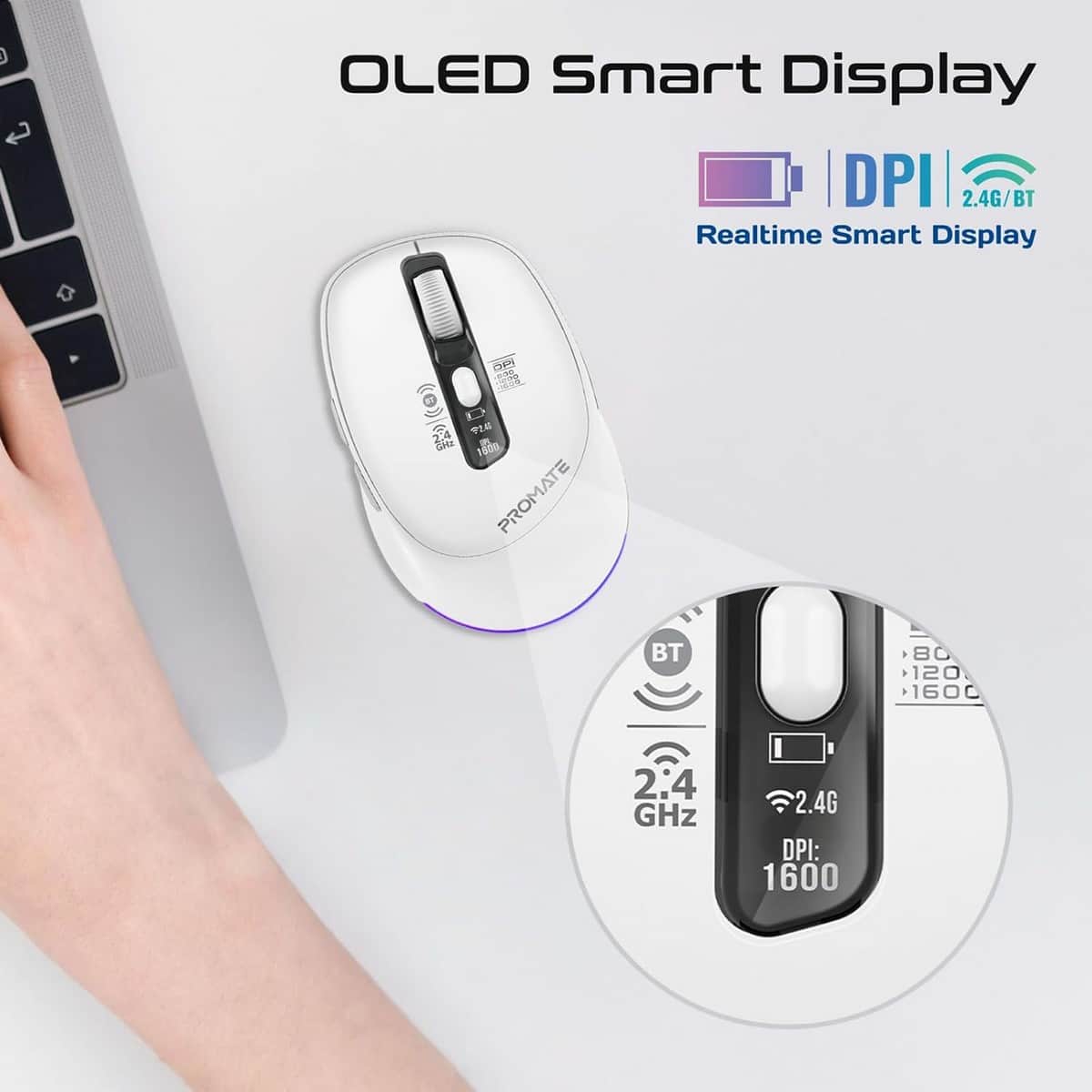 Promate Blix-3M Triple-Mode Wireless Mouse