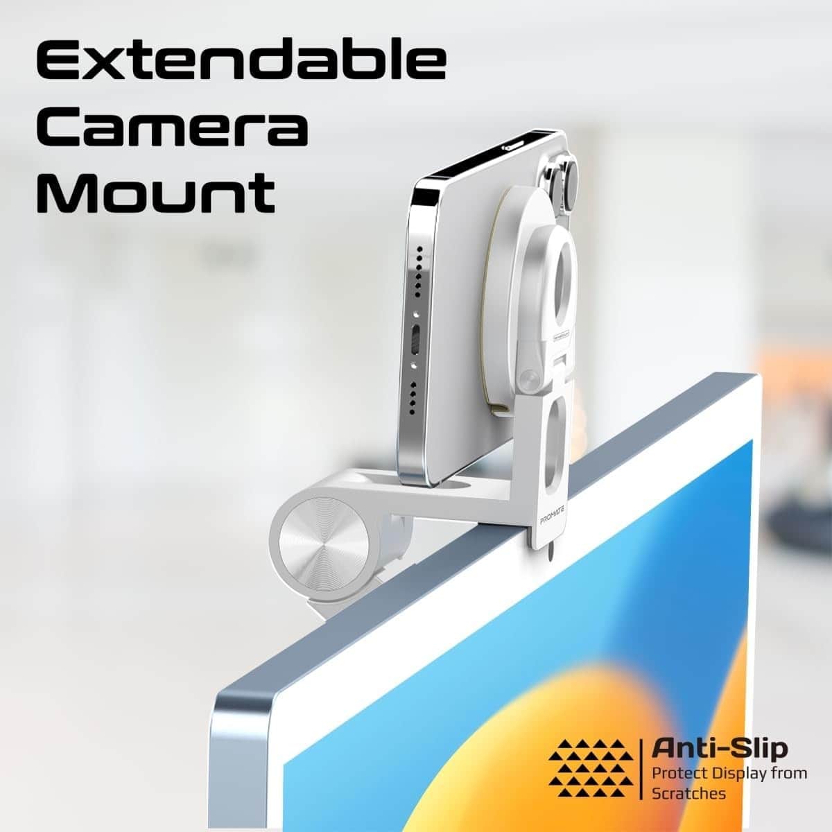Promate White Continuity Camera Phone Stand & Mount